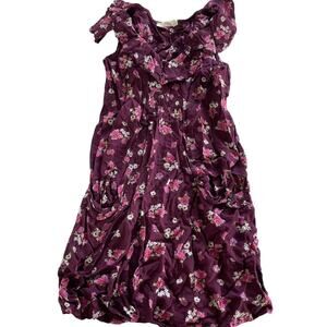 Pins & Needles Dress Womens Small Purple Pink Floral Print Ruffle Mini
